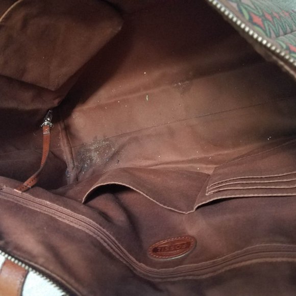 Geometric Pattern Zipper Fossil Rachel Tote Bag - Picture 5 of 9